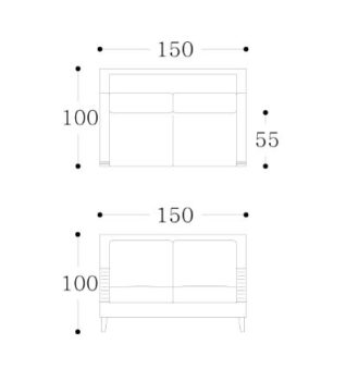 LIAM - 2 seater Technical Drawing