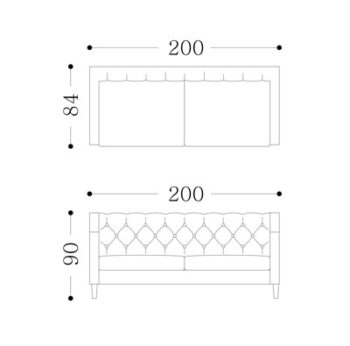 CHESTER---2seater Technical Drawing