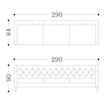 CHESTER---3seater Technical Drawing