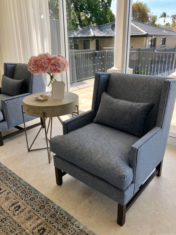 Grace Occasional Chair Upholstered Custom Designer Fabric 4