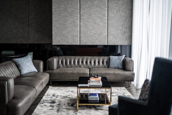 McQueen Leather Sofa Lounge Custom Upholstered 6