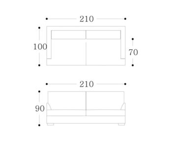 OSLO---3 seater Technical Drawing