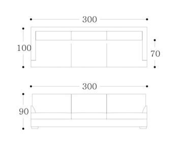 OSLO---4 seater Technical Drawing