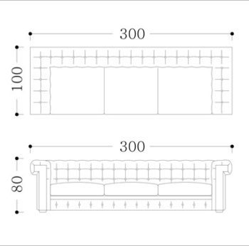 RENOIR-4 seater Technical Drawing
