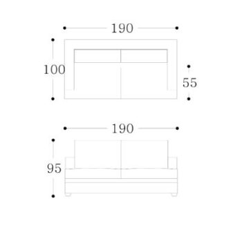 TILDA - 2 seater Technical Drawing