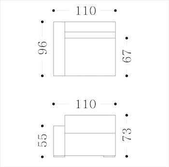 MONACO - left arm Technical Drawing