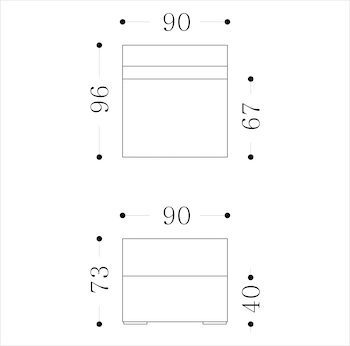 MONACO - no arms Technical Drawing