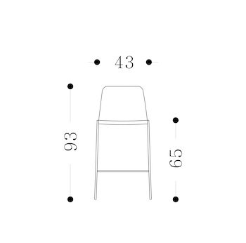 NADIA STOOL Technical Drawing