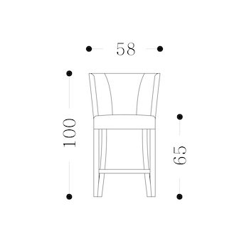 ZARA STOOL - 65cm height Technical Drawing