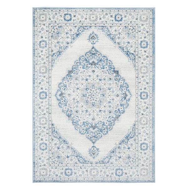 Living in Style Persian-style rug in a chic, contemporary home office