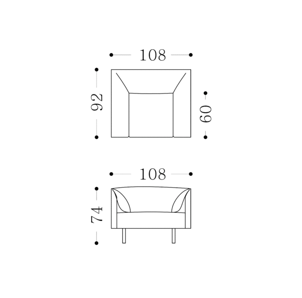 JUDD Technical Drawing Occasional Chair Armchair