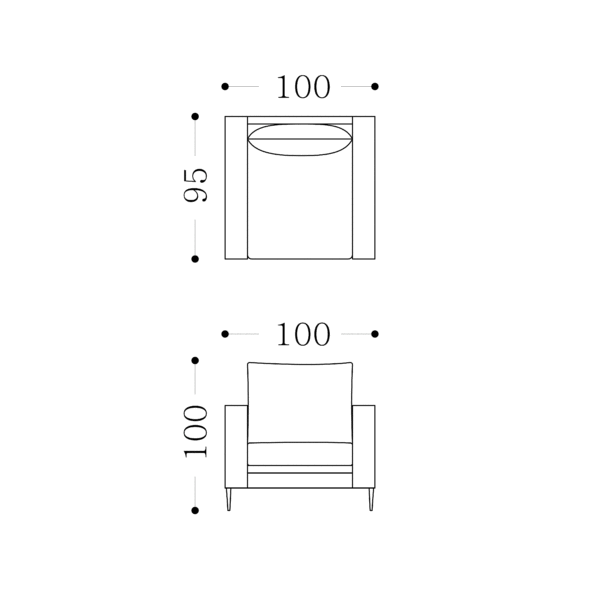 LARA Technical Drawing Occasional Chair Armchair