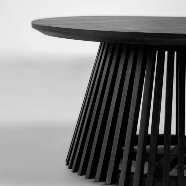 Rena Round Black Solid Timber Wood Coffee Table 2