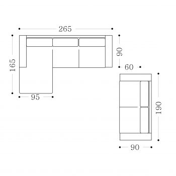 ZENA PACAKAGE - 2.5seater + 3.5seater + chaise-2 Modular Sofa Lounge