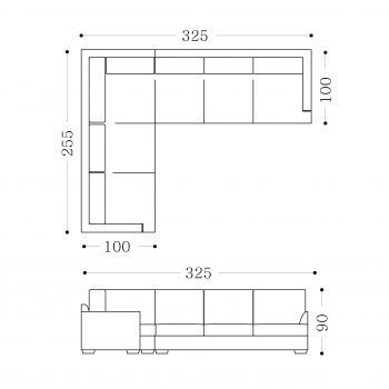 OSLO modular sofa lounge  -2.5 seater with corner + 3.5 seater
