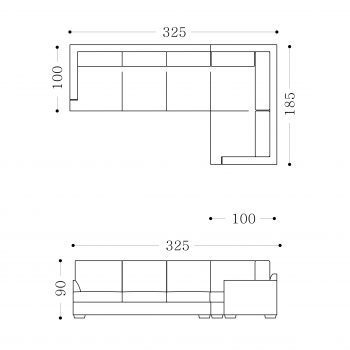 OSLO modular sofa lounge -3.5 seater + 1.5 seater with corner