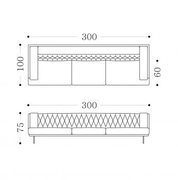 ALEXANDER - 4 seater Technical drawing