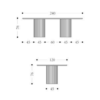 AMSTERDAM - 2400mm x 1200mm Dining Table