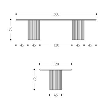 AMSTERDAM - 3000mm x 1200mm Dining Table