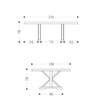 BARNYARD - 2100mm x 1500mm Dining Table