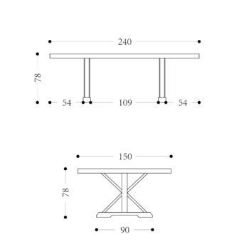 BARNYARD - 2400mm x 1500mm Dining Table