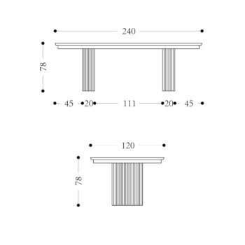 KAYLA - 2400mm x 1200mm Dining Table