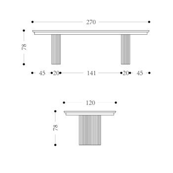 KAYLA - 2700mm x 1200mm Dining Table
