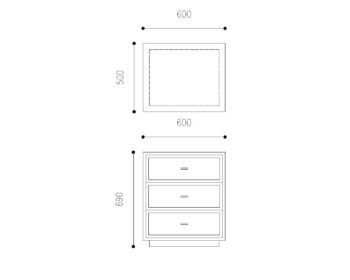 Evalyn 600 2D technical Drawing