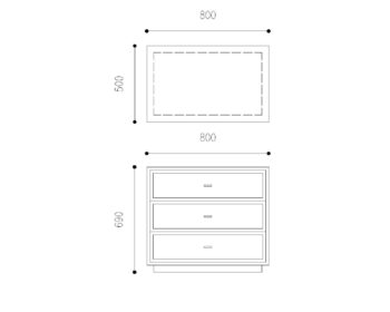 Evalyn 800 2D technical Drawing