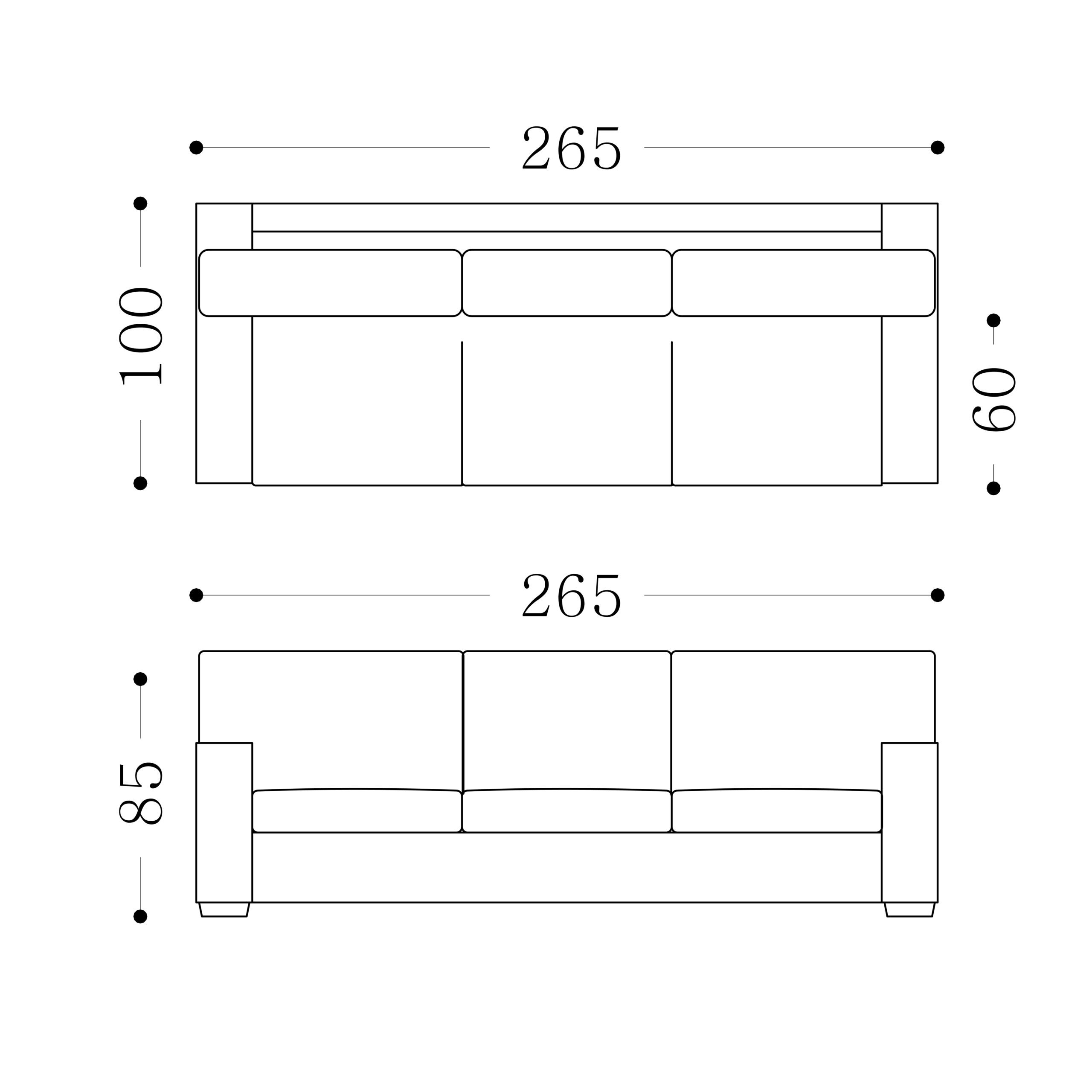 SPENCER - 3.5 Sseater technical drawing