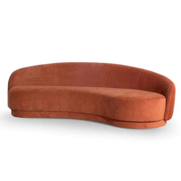 Seville 3 Seater Fabric Sofa Rust 2