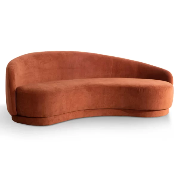 Seville 3 Seater Fabric Sofa Rust 3