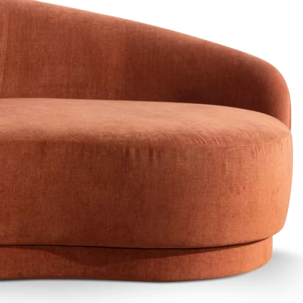 Seville 3 Seater Fabric Sofa Rust 4