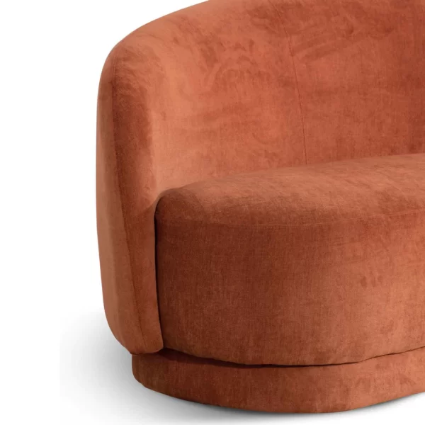 Seville 3 Seater Fabric Sofa Rust 5