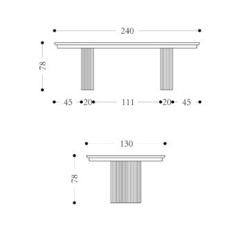 KAYLA - 2400x1300mm technical drawing