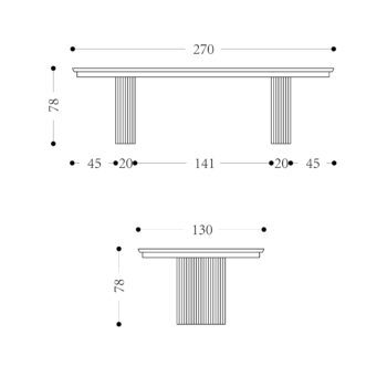 KAYLA - 2700x1300mm technical drawing