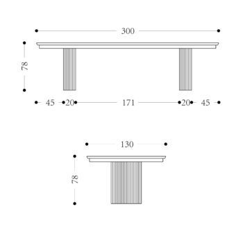 KAYLA - 3000x1300mm technical drawing