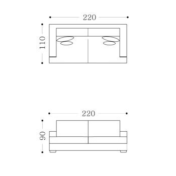 CELINE - 3 seater technical Drawing