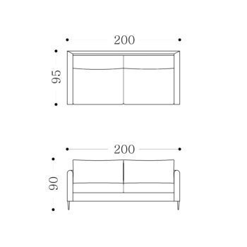 Westbury 3 Seater Sofa Technical Drawing