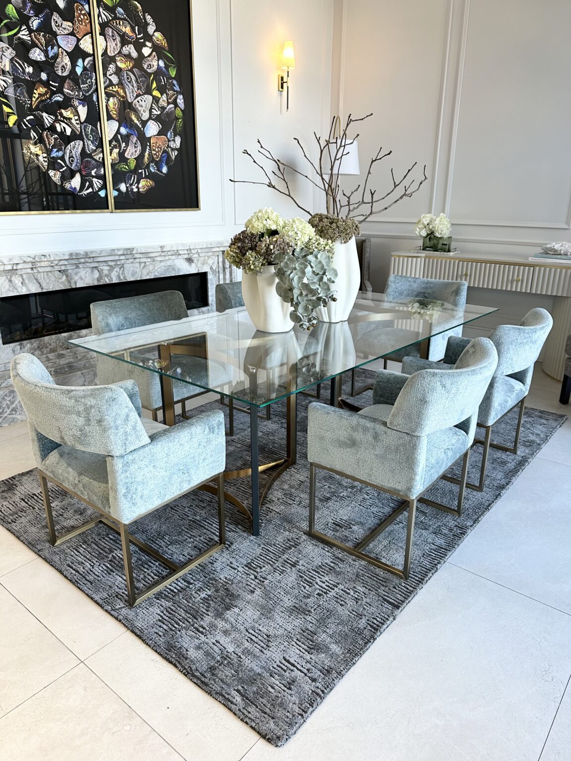 Melania Rectangular dining table in situ