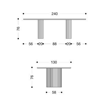 Munich - 2400mm x 1300mm Dining Table