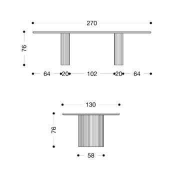 Munich - 2700mm x 1300mm Dining Table
