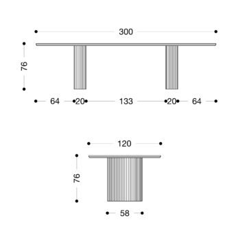 Munich - 3000mm x 1200mm dining Table