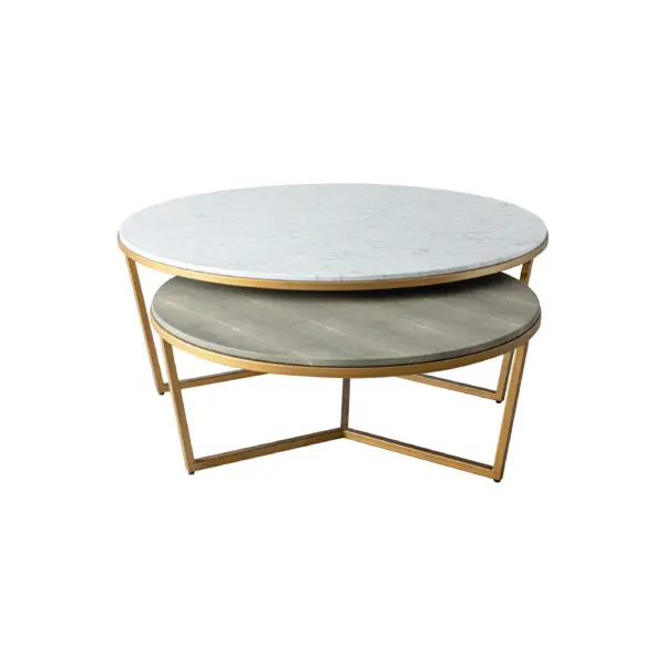 Anette Marble and Shagreen Coffee Table