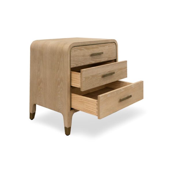 hannah bedside table open drawers