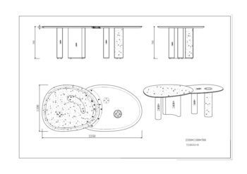 Xander Dining Table A+B 2350mm Drawing